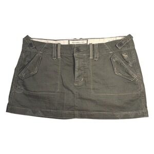Abercrombie & Fitch Micro Mini Skirt Olive Green Utility Y2k Womens Distressed 6